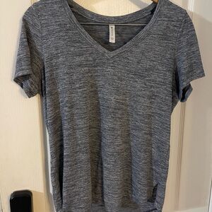 Athleta Heathered Gray V-Neck Tee